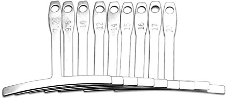 Calibre del radio de la guitarra, calibre para guitarra y bajo, 9 unidades, de acero inoxidable, calibre de subcuerda para guitarra y ajuste bajo, instrumentos de luteria para ajustes de sillín de