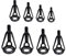 8 Stück Angelrute Reparatur Spitzenring, 1,8-3,2mm Edelstahl Ersatz Rutenspitzen Reparaturset mit Kunststoffbox Angelrute Reparatur Kit für Süßwasser Salzwasser Angelliebhaber (Schwarz, 8 Größen)