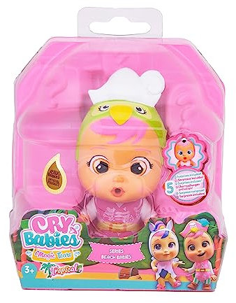 CRY BABIES MAGIC TEARS Tropical Beach Babies Lora | Puppe zum Sammeln, die echte Tränen weint - mit Badeanzug & 4 Accessoires | Spielzeug und Geschenk für Mädchen und Jungen ab 3 Jahren