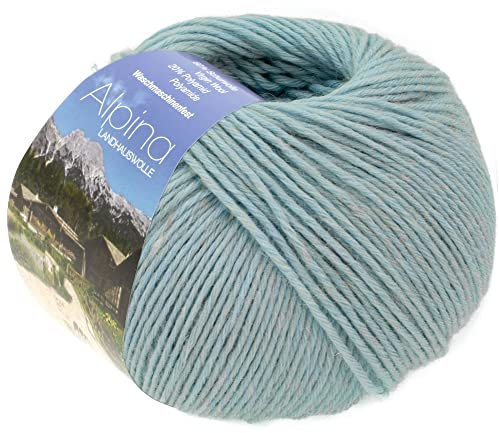 LANA GROSSA Alpina | Landhauswolle und Trachtengarn, waschmaschinenfest | Handstrickgarn aus 80% Schurwolle & 20% Polyamid | 100g Wolle zum Stricken & Häkeln | 210m Garn 70