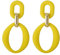 SIXDUTON Ohrringe Creole für Damen, Ovale Acryl Neon Statement Ohrringe für Frauen, Groß Hypoallergen Bunte Modeschmuck Geschenk für Kostümzubehör Karneval Mottoparty (Gelb)
