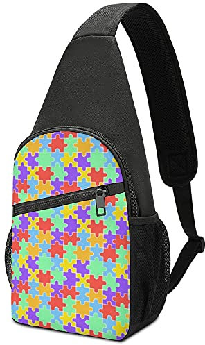 NLWQEKV Lgbt Jigsaw Pattern Umhängetasche, Umhängetasche, Schultertasche, Reise, Brustrucksack, Wandern, Tagesrucksack für Sport, Einkaufen, Arbeit