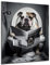 DARO Design - Bilder Deko Gäste WC Wandbild Badezimmer Bad Toilette Kunstdruck Bild auf 6mm HDF 50x70 cm französische Bulldogge Wanddeko lustige Wandbilder Leinwand Poster Aesthetic Room Decor