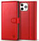 Kuafcase Compatible for iPhone 14 Pro Max Case with 4 Card Slots Magnetic Closure Kickstand Shockproof Protective Phone Case Compatible for iPhone 14 Pro Max - Red