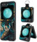 BENTOBEN for Samsung Z Flip 5 Case with Ring Holder, Glow in the Dark Green Gold Marble Pattern Slim Silicone Flexible Full Protective Women Men Shockproof Case for Samsung Galaxy Z Flip 5, Green
