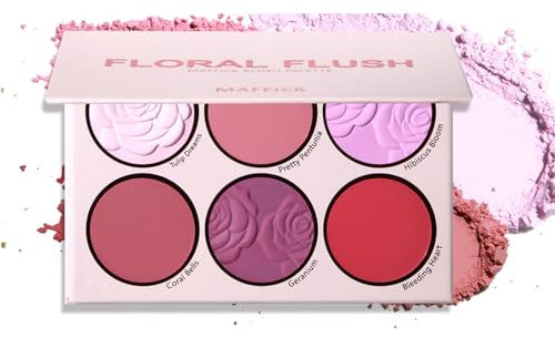Tavolozza di fard in 6 colori, fard viola per trucco guance, blush toni freddi lavanda viola rosa blush palette contorno e evidenziare blush all-in-one palette naturale Glow Tint Blush Blush finitura