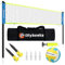 Volleyball-Netz-Set für den Außenbereich, 6,8 m, für Hinterhof, Strand, mit Anti-Aging-Netz, höhenverstellbarer Eisenstangen, weicher PU-Volleyball und Pumpe, Tragetasche, sofortiger Aufbau und