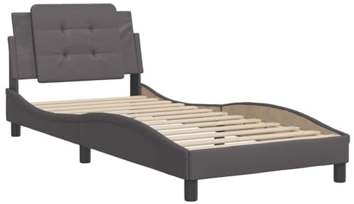 vidaXL Bettgestell ohne Matratze Zadar Grau 100x200 cm Kunstleder