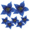 RORPOIR 7 Stück Künstliche Blumen Weihnachtsstern Blumen Weihnachtsblume Weihnachten Glitzerblume Kleiner Weihnachtsstern Weihnachtsstern Weihnachtsbaum Künstliche Glitzerblume