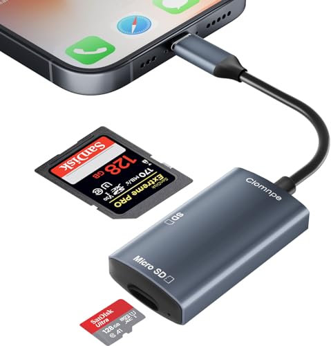 SD Kartenleser für iPhone iPad,SD Card Reader für iPhone/iPad/Kamera,SD Kartenleser USB C,Kartenlesegerät mit Micro SD/SD/USB OTG Adapter,SD Kartenleser iPhone (USB C 3.0 Kartenleser)