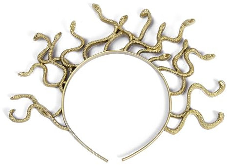 AYVRUOP AYV Medusa-Kopfschmuck mit Schlangen,Medusa Kostüm,Halloween Schlange Stirnband,Medusa Kopfschmuck,Medusa Haarreif,EIN Blickfang für Fasching & Karneval,Lustige Kopfbedeckung Party,Golden