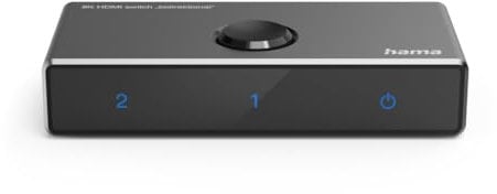 Hama Switch HDMI 8 K (commutazione HDMI 2 in 1 out/1 in 2 out, 8 K HDMI Switch per TV, PC, monitor, lettore Blu-ray, console, proiettore, switch HDMI adattatore per giochi, home theater in Ultra HD),