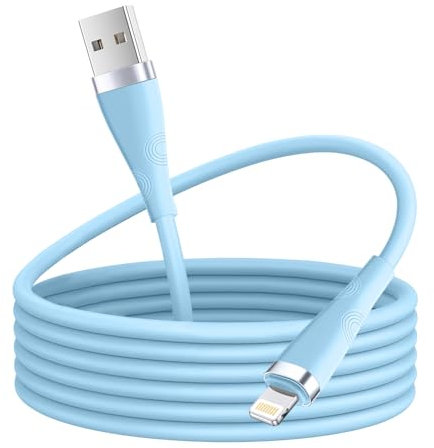 iPhone Charger 1.8M [Apple MFi Certified] Lightning Cable Long Fast Charging iPhone Cable (Blue) Lead PVC Lightning to USB Cable for iPhone 14 13 12 11 Pro Max XS XR X 8 7 6 Plus 5 SE