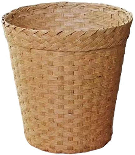 Poubelle de salle de bain en osier naturel, panier de déchets en osier pour salle de bain, couleur en rondins à petit panier tissé poubelle, panier à linge rond pour les bureaux à domicile, poubell
