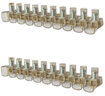 Blister da 2 stecche di morsetti unipolari forbox a cappuccio da 10 poli 2,5 mmq