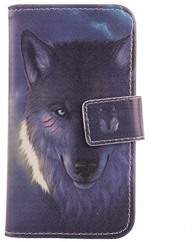 Lankashi PU Flip Leder Tasche Hülle Case Cover Handytasche Schutzhülle Etui Skin Für AGM H6 / AGM H Max/AGM H6 LITE 6.56 (Wolf Design)