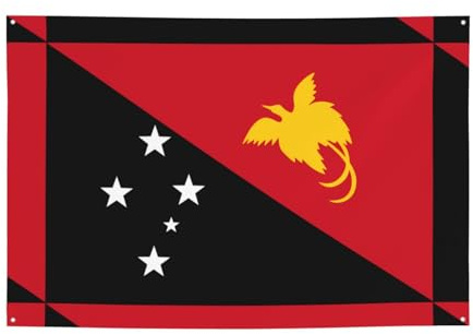FDGBNM Flagge von Papua-Neuguinea, lebendiges Party-Banner, 119,4 x 43,2 cm, UV-beständig, lichtbeständig, 4 Ösen, für den Innen- und Außenbereich