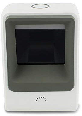 Alacrity 1D 2D QR Desktop Barcode Scanner, omnidirektionaler freihändiger USB Barcode Leser, erfasst Barcodes vom Handy-Bildschirm, automatische Bilderkennung,Weiß
