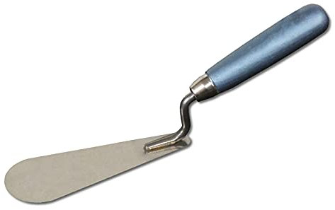 DEWEPRO® Dänische Zungenkelle - Dachkelle - 160x20x55mm - mit Edelstahlblatt und Holzgriff/Holzheft - Kelle in Zungenform - Dachdeckerkelle