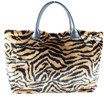 Ledertasche Animal aus weichem Fellimitat und Leder 41cm x 32cm x 19cm