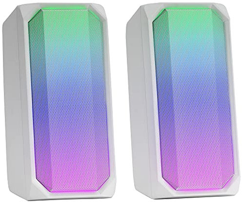 Mars Gaming Altavoces MSRGB, Altavoz Gaming15W Bluetooth 5.0, RGB Full Mesh, 2 Drivers Activos, Blanco