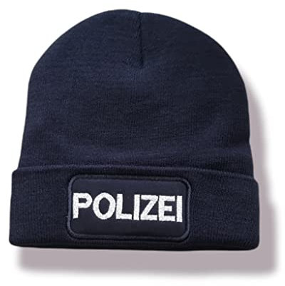 Generisch Unisex Beanie Mütze Bestickt Polizei, reflektierend