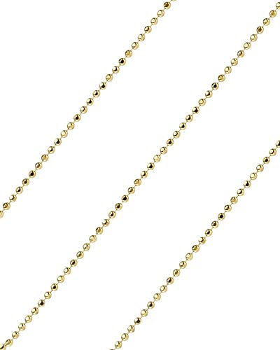 Tozman & Lenz - Kugelkette 1,0mm diamantiert 585 Gold, Länge:50 cm, Metalltyp:Roségold