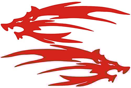 Wolf Flamme Auto Motorrad Reflektierende Aufkleber,MoreChioce Personalisierte Wasserdicht Autoaufkleber Dekoration Kreativ Außen Vinyl Grafik Aufkleber Abziehbild Wand Tattoo Dekor,Rot
