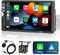 Podofo 7 Pulgadas Radio de Coche 1 DIN Compatible con Apple Carplay y Android Auto, Estéreo de Automóvil Pantalla Táctil con Bluetooth, Radio FM, SWC, Enlace Espejo, USB + Cámara de Marcha Atrás