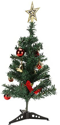 19,7-Zoll-Schreibtisch-Weihnachtsbaum, Schreibtisch-Weihnachtsbaum-Set, Künstlicher Tisch-Weihnachtsbaum Mini-künstlicher Geschmückter Weihnachtsbaum-Set mit LED-Licht