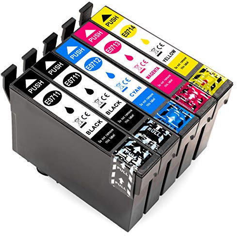 ESMONLINE 5 er Set Multipack kompatible Druckerpatronen als Ersatz für Epson T0715 T0711 -T0714 passend für Epson Stylus SX510W DX4000 D120 SX415 SX 515 BX300