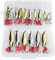 DONQL Fishing Lures Metal Spoons Hard Baits 16pcs Set Metal Fishing Lures Spinner Baits Fish Treble Hooks Tackle Salmon Bass (Set C - 16Pcs)