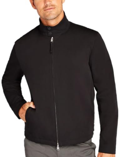 Club Monaco Men's Funnel Neck Jacket Black/Noir, Small Coat, S