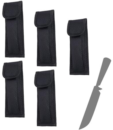 Etui Couteau Pliable, MYLERCT 5 Pièces Etui Couteau Ceinture, Couteaux Malette Portables, Couteaux Faciles a Ranger, Convient aux Couteaux a Fruits, Couteaux Pliants, Couteaux a Ressort