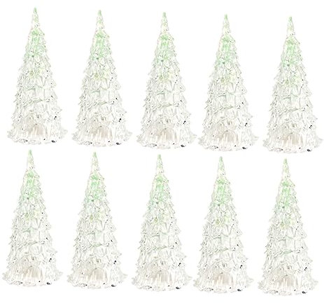 DIKACA 10st Weihnachtsbaum Licht Led-licht Mit Farbwechsel Weihnachtsbaum Aus Kristall Tragbare Weihnachtsbeleuchtung Desktop-Weihnachtsbaum Mini-weihnachtsnachtlicht Geschenk Scheinen