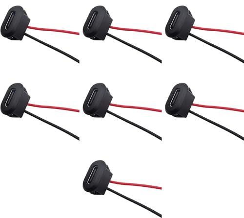 AOUZOVLI 7 Pezzi USB C Femmina Montaggio Pannello - Presa Da Incasso Con Ricarica Rapida 3A - Adatto per Registratori Auto ed Elettrodomestici Senza Terminali Tipo C