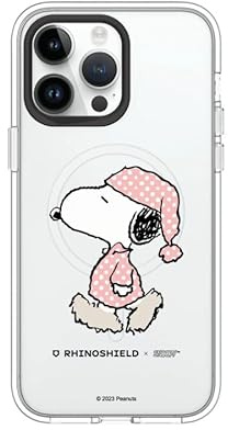 RhinoShield Clear Hülle für MagSafe für iPhone 14 Pro Max | Snoopy Starker Magnet, Anti-Vergilbung, transparent, hohe Klarheit, stoßfest, Fallschutz nach Militärstandard