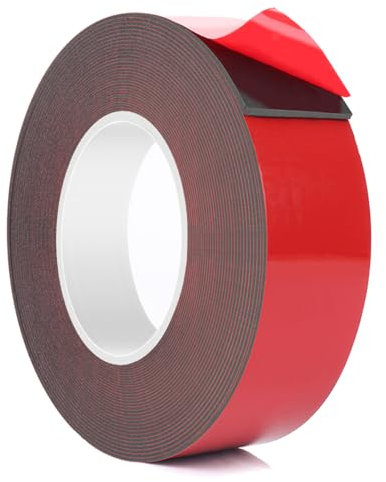 Rusoz Nastro Biadesivo Extra Forte, Biadesivo per Muro Resistente All'acqua e Alle Alte Temperature Lunghezza 5m, Larghezza 25mm per Automobili, Decorazioni