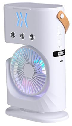zwxqe Ventilatore nebulizzatore portatile, ventilatore per nebulizzazione da esterno, ventilatore da tavolo, ventilatore per nebulizzazione da tavolo, ventilatore nebulizzatore ricaricabile,