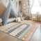 TT Home Teppich Kinderzimmer Kinderzimmerteppich Junge Mädchen Kinderteppich Modern Soft, Farbe:Rosa Blau Gelb, Größe:120x160 cm Regenbogen-Form