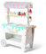 Eiswagen aus Holz, Eisstand für Kinderrollenspiel, Kaufladen Holz-Eiswagen mit Markise und Zubehör, Eiswagen 12 Sorten EIS für Kinder zum Servieren und Portionieren, Spielset für Kinder ab 3 Jahre