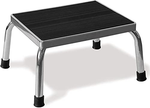 Strapazierfähiger medizinischer Tritthocker mit Griff für ältere Menschen und behinderte Erwachsene, Metallbett-Tritthocker mit rutschfester Gummiplattform (Farbe: B)