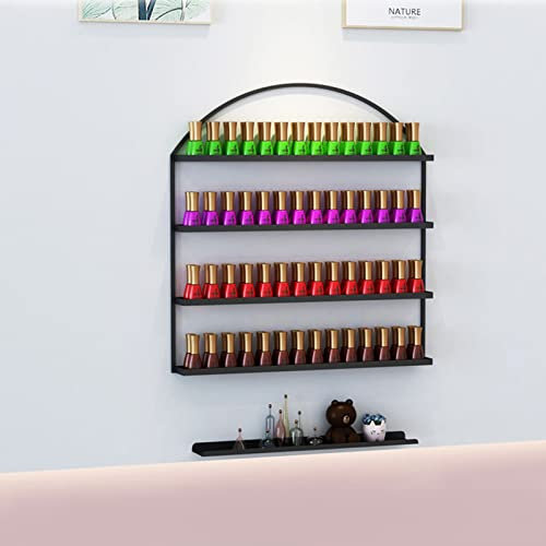 LXWKAI Nagellackständer, Wandregal, Aufbewahrungshalter, Schwebende Metallregalleisten für ätherische Öle, Parfüm, Make-up-Flaschen, Nagelstudio/Schwarz/65 x 68 cm