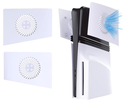 Plaques supérieures pour PS5 Pro avec aérations de refroidissement, panneau de rechange supérieur avec trous de dissipation de la chaleur, compatible avec PS5 Pro Disc et console Digital Edition