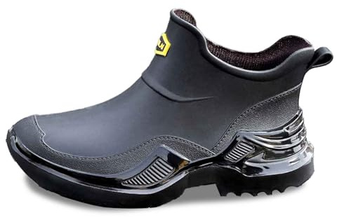 Stivali di Gomma Uomo Impermeabili Antiscivolo Alti e Bassi Stivaletti Platform Eleganti Casual per Pioggia Lavoro Giardinaggio Scarpe Antipioggia Lavabili Autunnali Invernali per Pesca Caccia