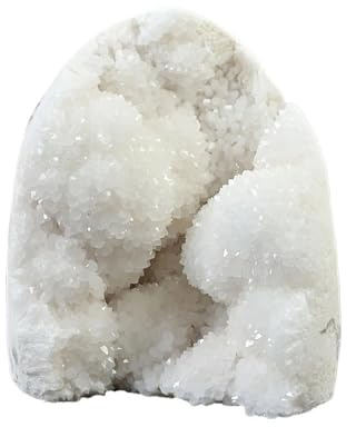 1pc 400-500g Snow White Crystal Cluster Quartz Large Decoration with Shiny Particles for Office Gemstone Stone