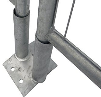 BAUZAUNWELT Bauzaun Bodenplatte zum Aufdübeln – stabile Metallplatte mit 2 Hülsen für Standrohre – für Mobilzäune & dauerhafte Absperrungen auf Beton – 10 Stück