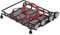 Dilwe Dachträger Gepäckträger mittlerer Größe mit 4 runden LED-Leuchten für Axial SCX10 1/10 RC Crawler Car(2 Weiß 2 Rot)