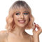 PARXITN Kurze Bob Perücke mit Pony Natürliches Ombre Orange Synthetisches Haar Bunt Täglich Party Halloween Cosplay Gewellte Lockige Perücken für Frauen