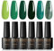 ROSALIND Esmalte de uñas semipermanente, 6 Colores Mini Verde Brillante Pintauñas Gel de esmalte de uñas de Gel Manicura Nail Art Lote Soak Off UV LED esmalte de uñas